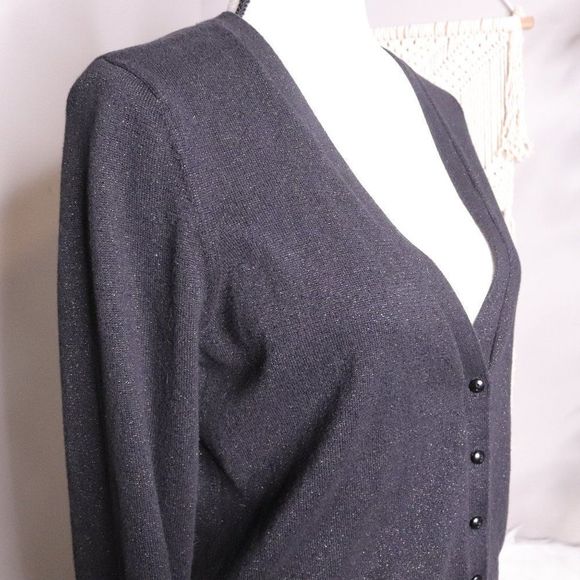 LOFT | V Neck Button Up Cardigan Medium - Picture 3 of 7